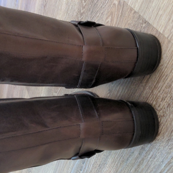 Lauren by Ralph Lauren Brown Margarite Almond Toe Mid-Calf Boots Zip Up Buckle - Picture 6 of 16